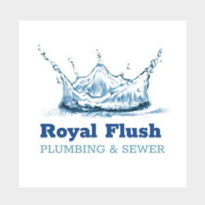 Water Splash with Text -Royal Flush Plumbing & Sewer Logo - Portfolio - Brighter Side Marketing